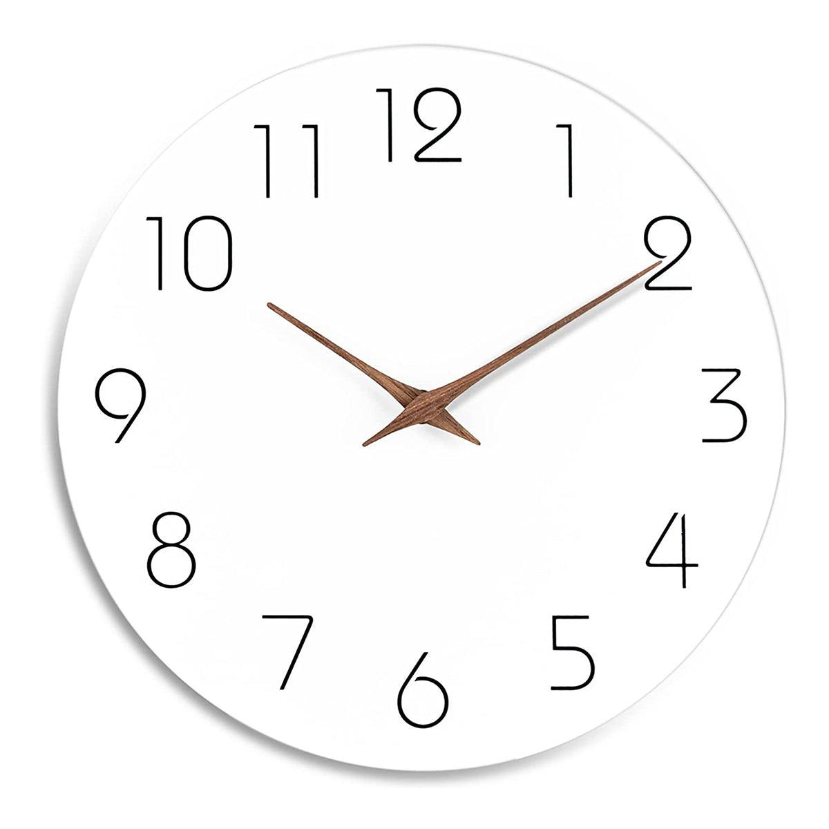 12 Inch Digital Wall Clock Simple Hanging Watch for Living Room Home Decoration - White