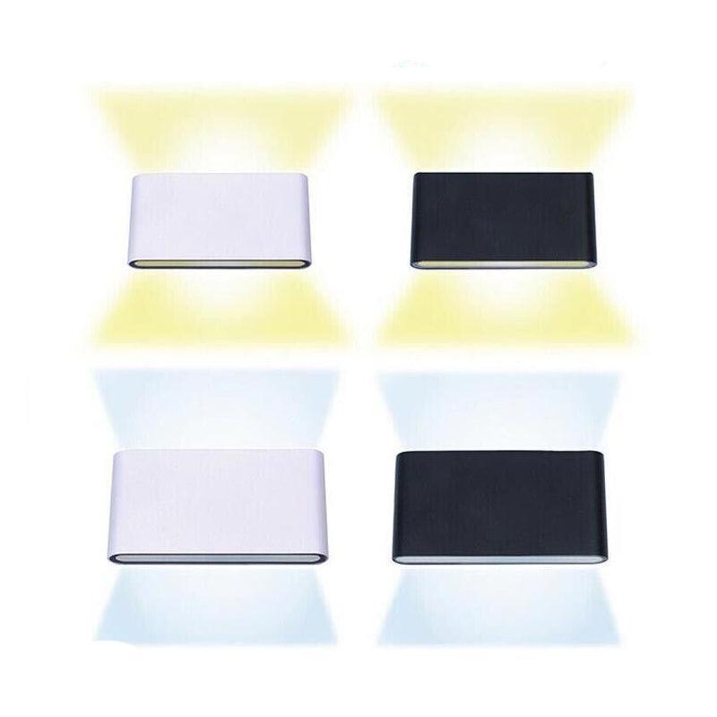 LED Wall Light IP65 Waterproof Modern Up Down Outdoor Indoor Sconce Lamp - Wall Light-Black-Cool