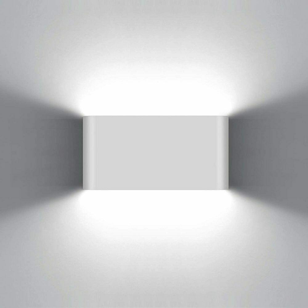 LED Wall Light IP65 Waterproof Modern Up Down Outdoor Indoor Sconce Lamp - Wall Light-Black-Cool