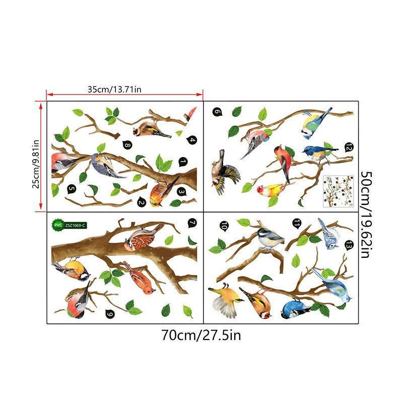 130x65cm Removable Wall Stickers Birds On Tree Branch Wall Decor Decal Home