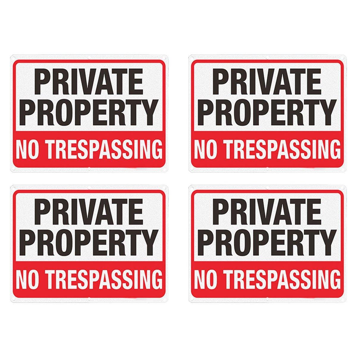 4PCS Reflective Surveillance Warning Signs Metal Security Camera Notice Durable