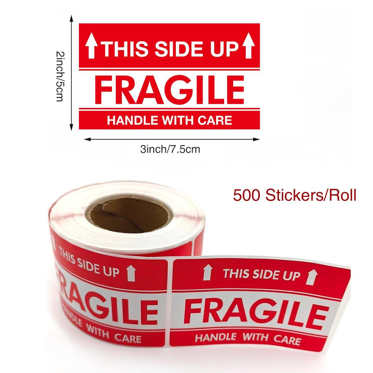 500pcs Fragile Stickers Careful Warning Labels for Packaging Protection