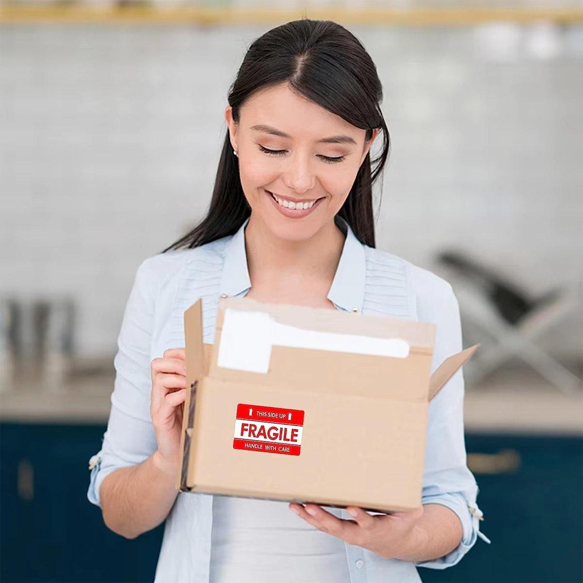 500pcs Fragile Stickers Careful Warning Labels for Packaging Protection