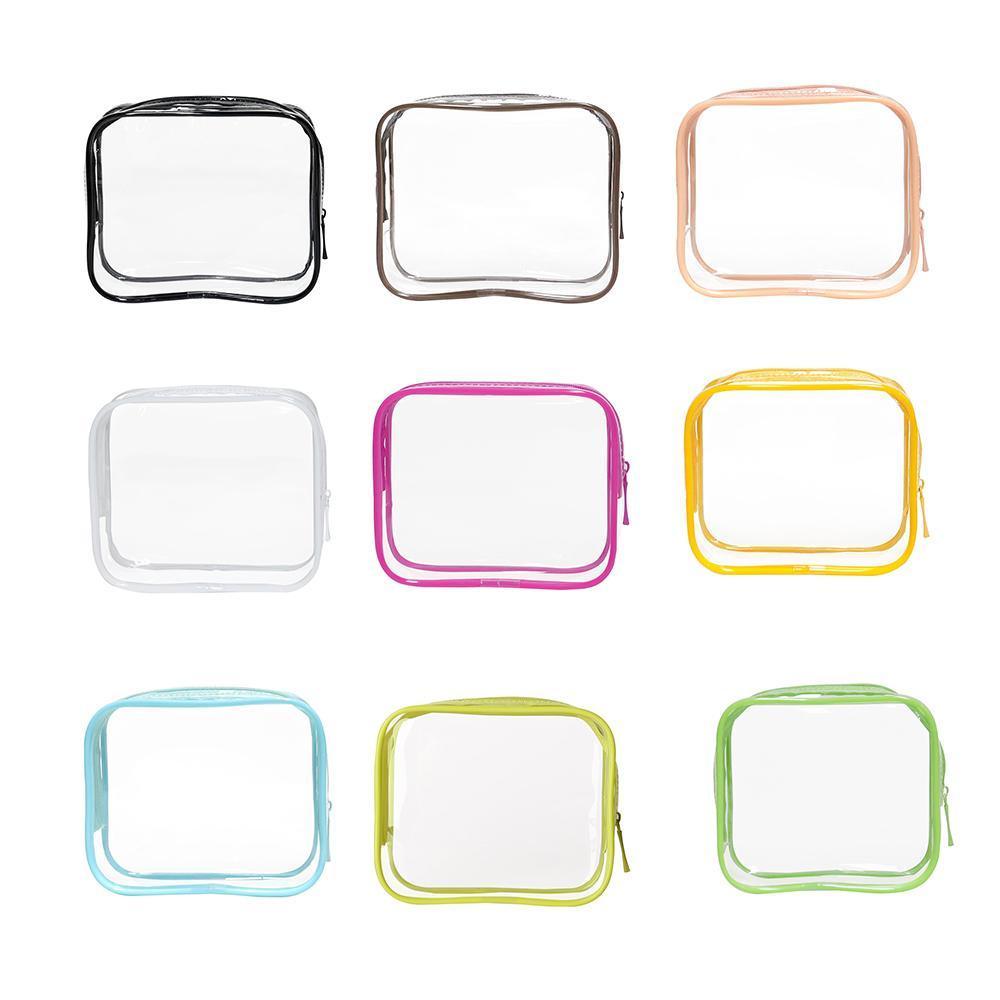 4pcs Durable PVC Cosmetic Bags Easy to Clean Multiple Sizes and Colours 9 Shades - 4pcs-Yellow