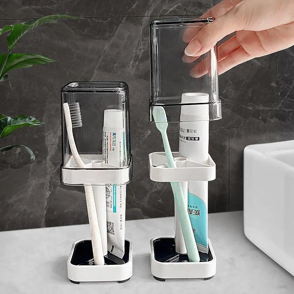 Covered Toothbrush Storage Holder