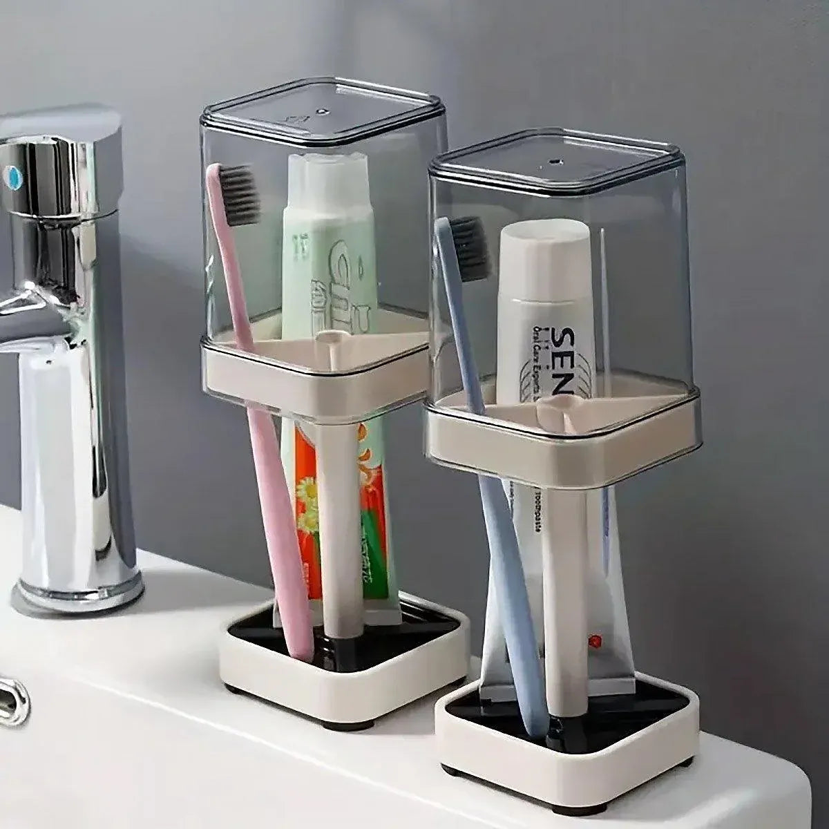 Covered Toothbrush Storage Holder