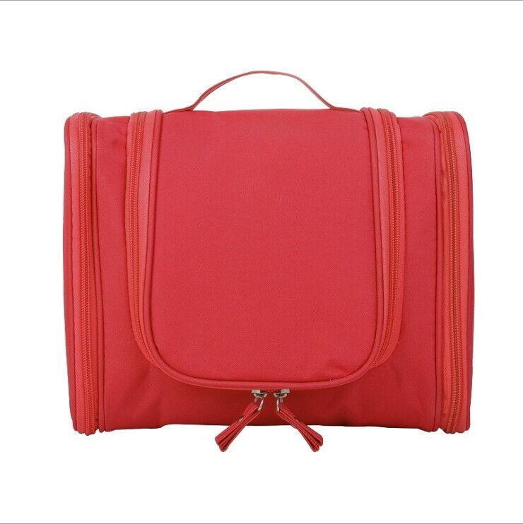 Makeup Bag Hanging Travel Toiletry Cosmetic Organizer Wash Bag Waterproof - Red