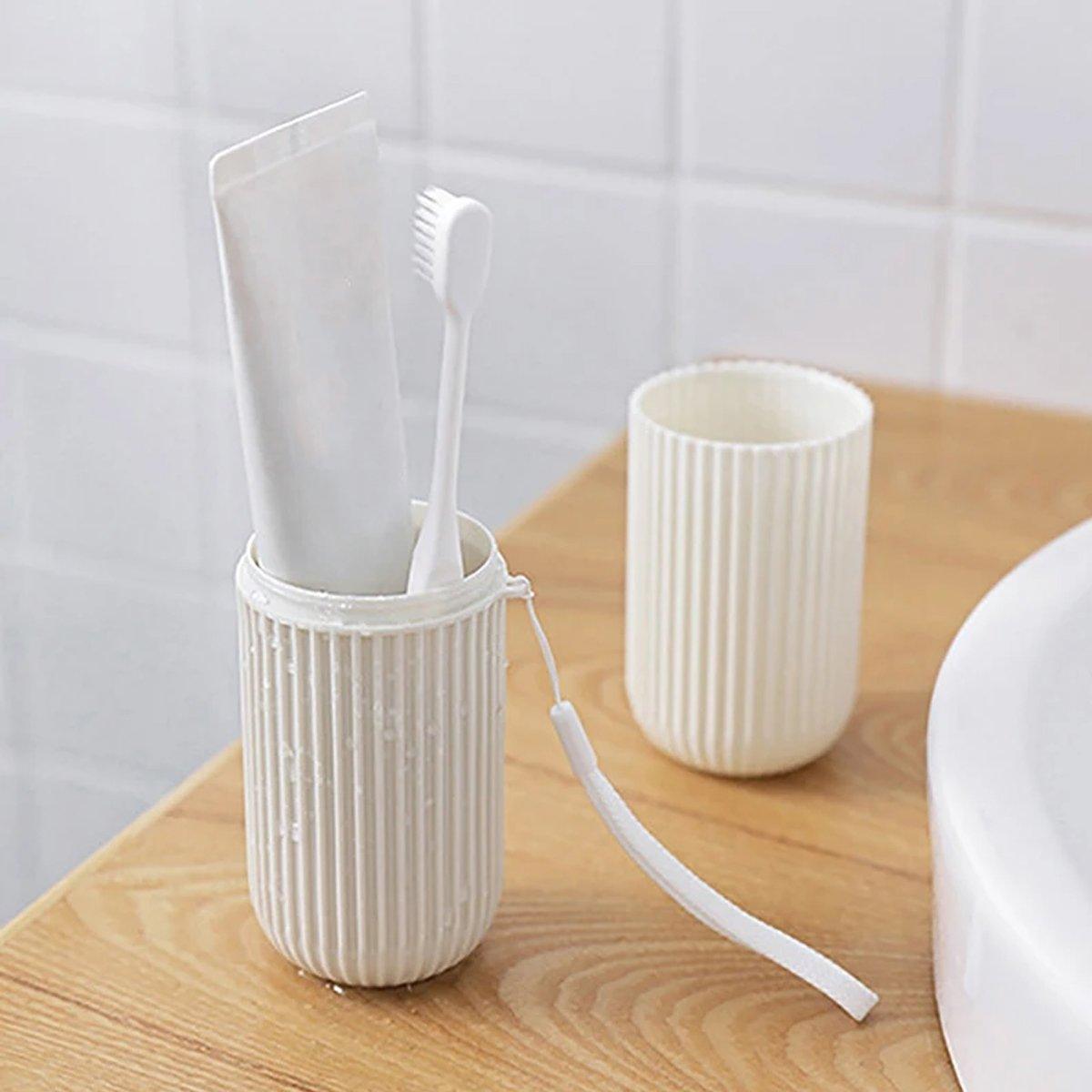 Travel Toothbrush and Toothpaste Holder Portable Bathroom Storage Box Case Cover - Grey