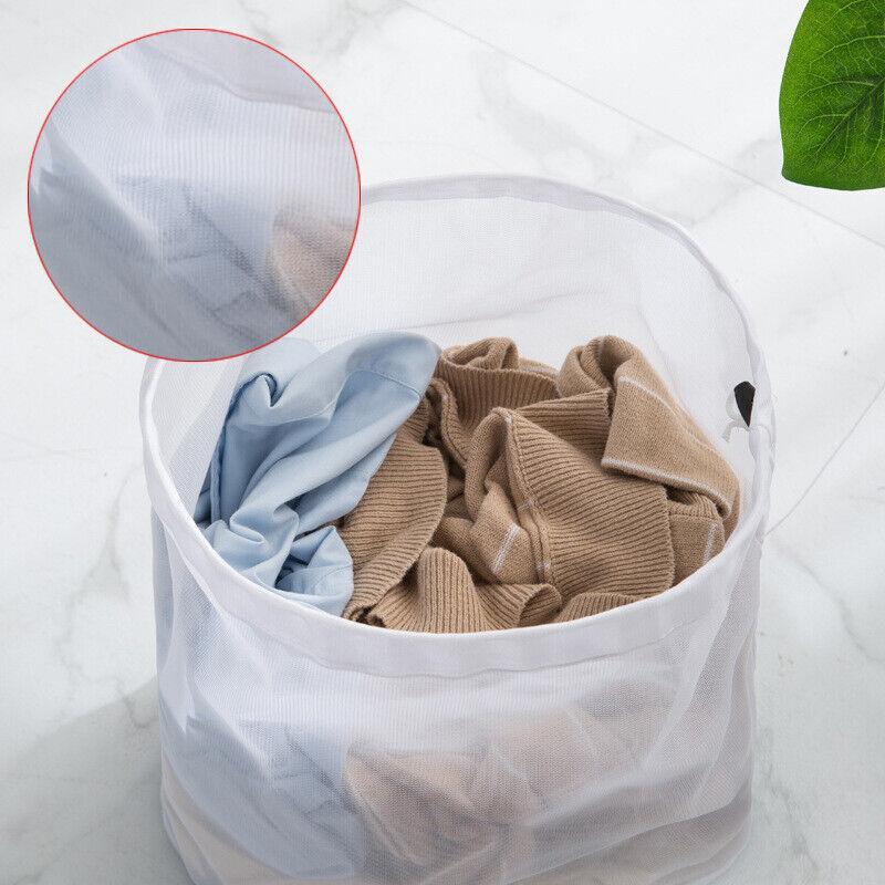 Laundry Washing Mesh Net Bag Drawstring Delicate Cloth Cleaning Clothes Lingerie - S (40*30CM)