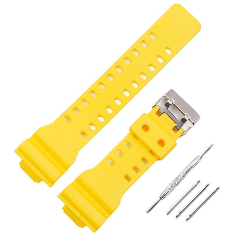 16mm TPU Watch Strap Compatible with G Series GA100 G8900 GW8900 with Tool Pins - Black