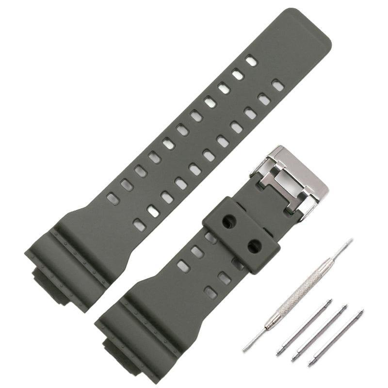 16mm TPU Watch Strap Compatible with G Series GA100 G8900 GW8900 with Tool Pins - Black