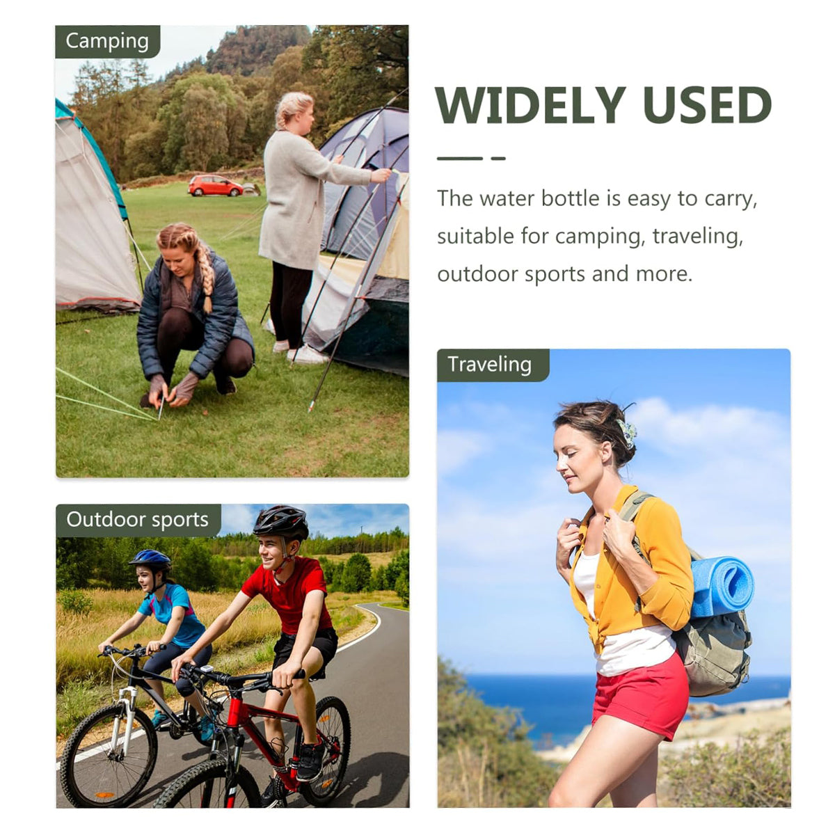 Outdoor Red Five Star Water Bottle Portable Camping Hiking Travel Water Bottle