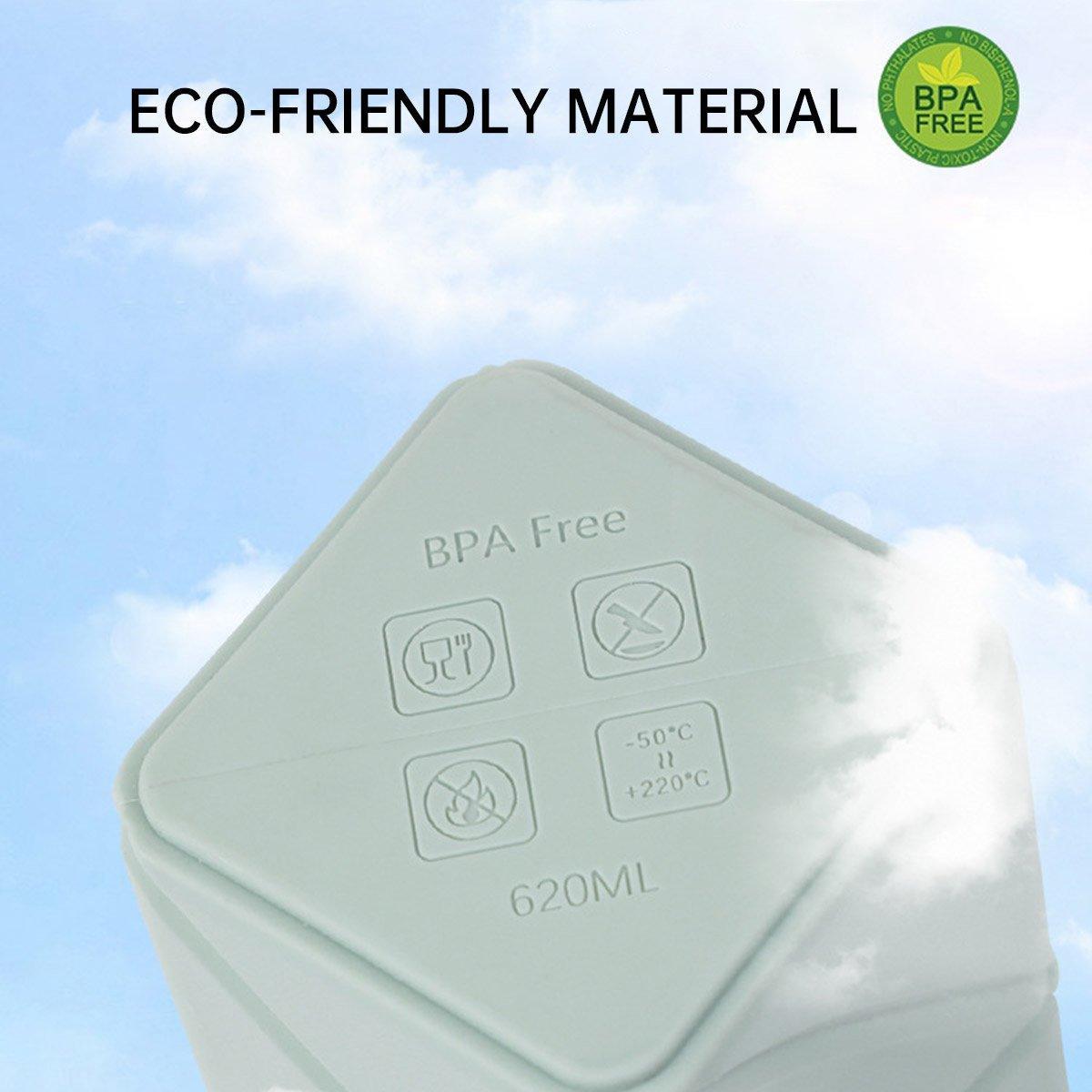 620ml Silicone Folding Water Bottle Food Grade Outdoor Sports Kettle High Temp - Gray