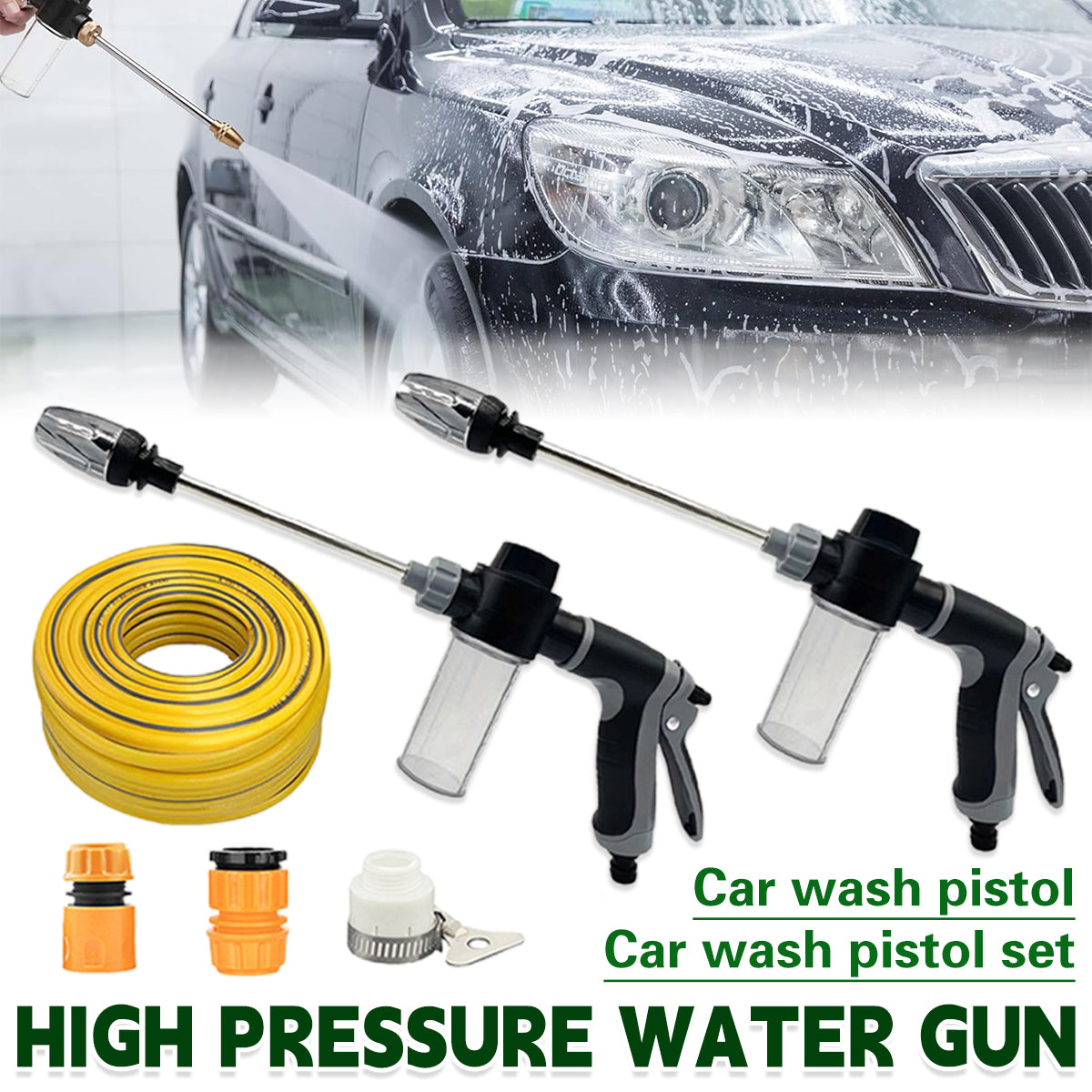 High Pressure Long Pole Water Spray Nozzle Household Car Wash Cleaning Sprayer - Car Wash Sprayer Set