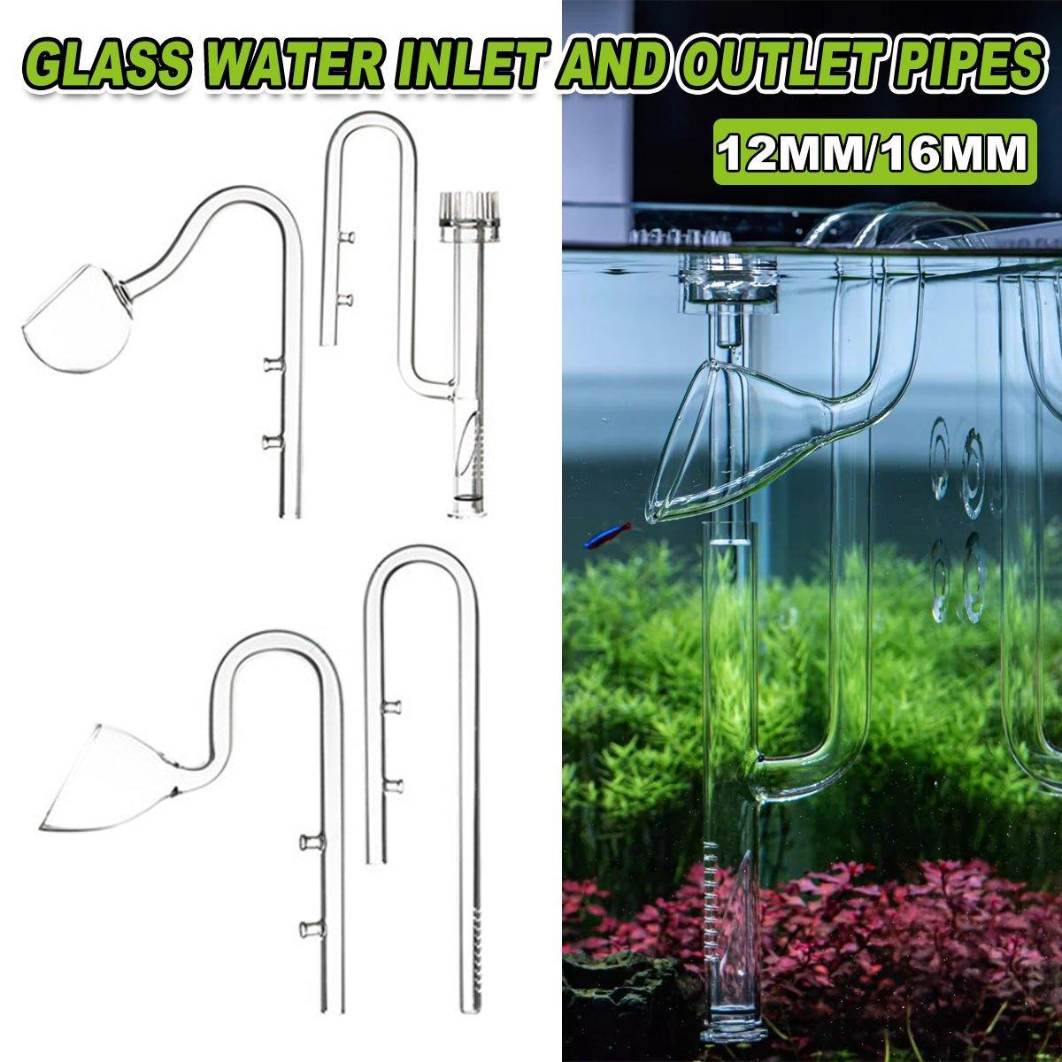 Aquarium Glass Inlet Outlet Pipe Fish Tank Filter Oil Film Remover Plant Holder - Lily inlet-12mm