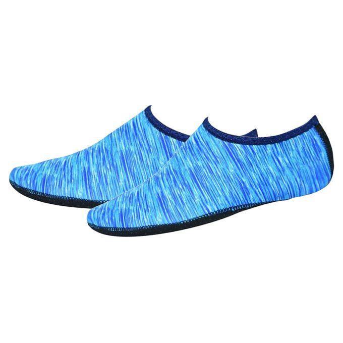 Unisex Water Shoes Slip On Aqua Socks Swim Surf Diving Yoga Exercise Reef Shoes - Blue-L