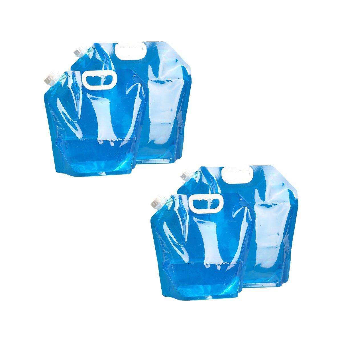 4pcs Folding Water Storage Bag Portable Bucket for Camping Hiking Outdoor Sports - Transparent
