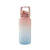 2L Large Water Bottle Straw Time Gradient Cup Fitness Jugs Sport Gym Training - Green