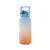 2L Large Water Bottle Straw Time Gradient Cup Fitness Jugs Sport Gym Training - Green