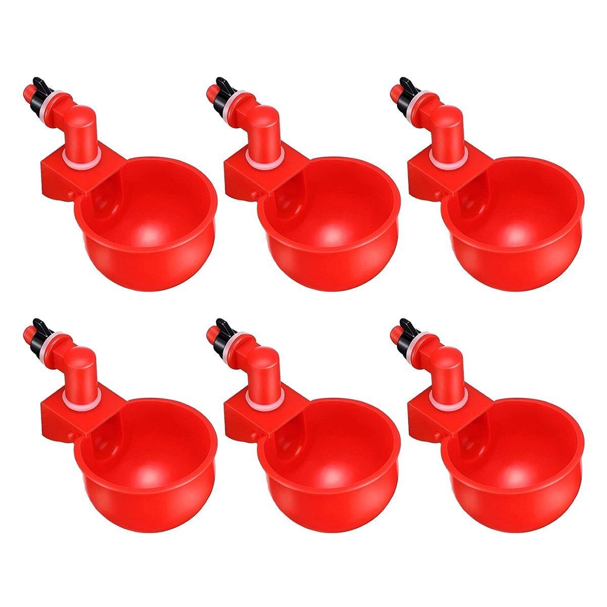 6x Automatic Chicken Water Cup Waterer Poultry Drinking Bowl Feeder Drinker Tool