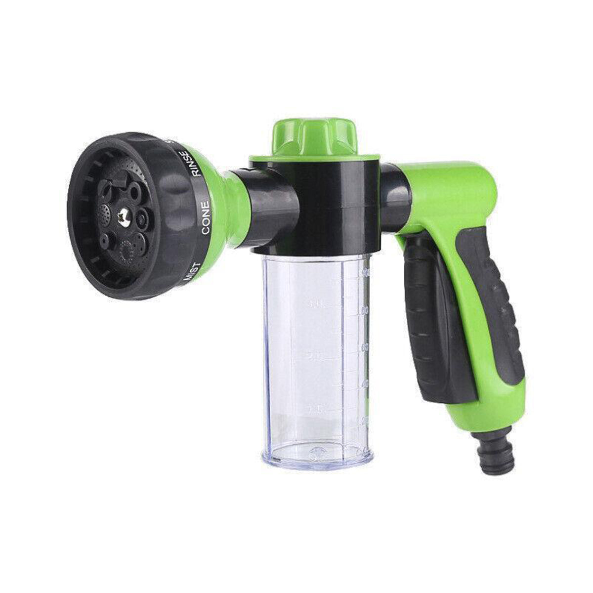 Washing Nozzle Plant Pet Hose 8-Mode Garden Car Water Foam Sprayer Soap Dispenser - Green