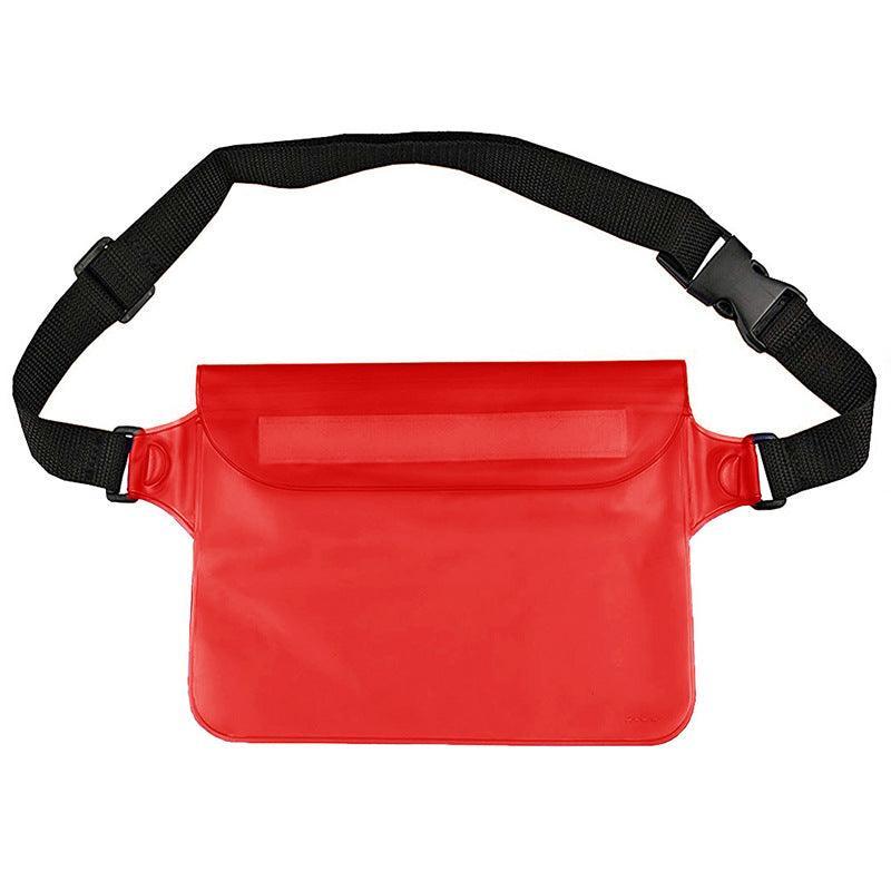 Waterproof Underwater Waist Belt Bum Bag Beach Swimming Boating Dry Phone Pouch - Red