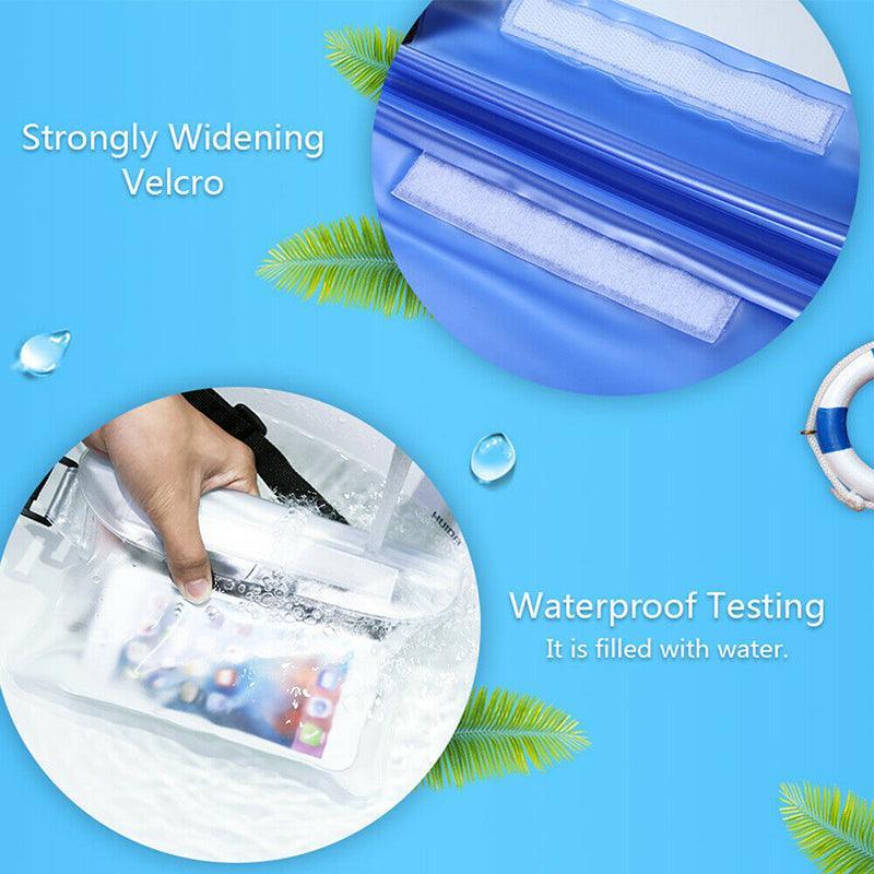 Waterproof Underwater Waist Belt Bum Bag Beach Swimming Boating Dry Phone Pouch - White