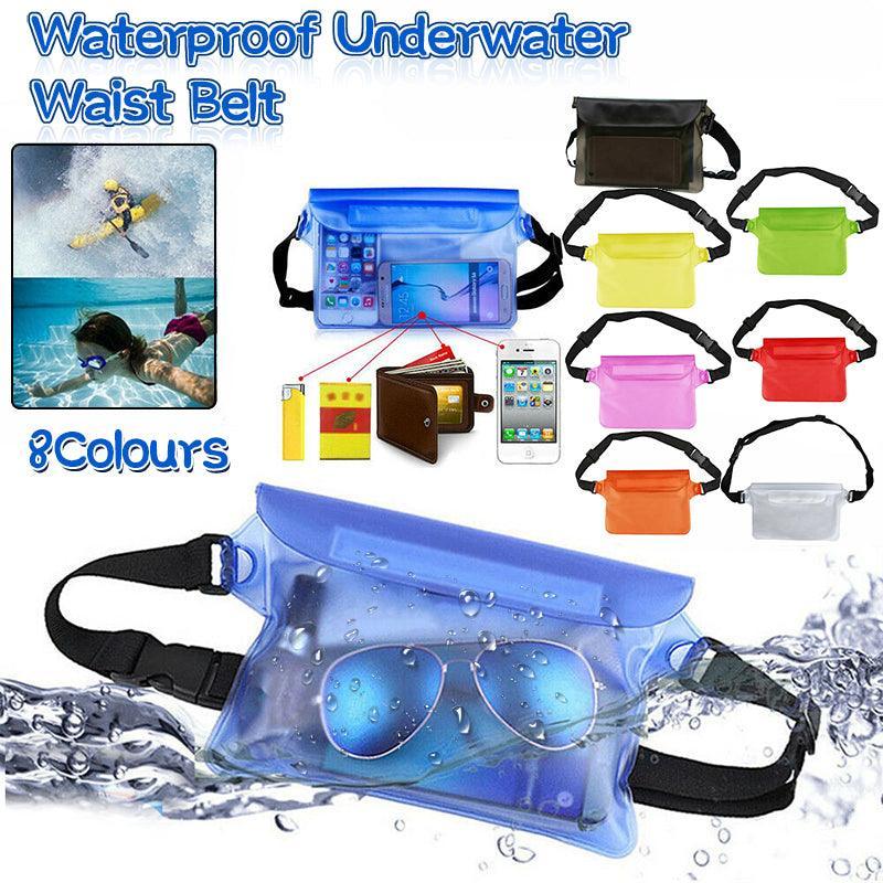 Waterproof Underwater Waist Belt Bum Bag Beach Swimming Boating Dry Phone Pouch - Yellow
