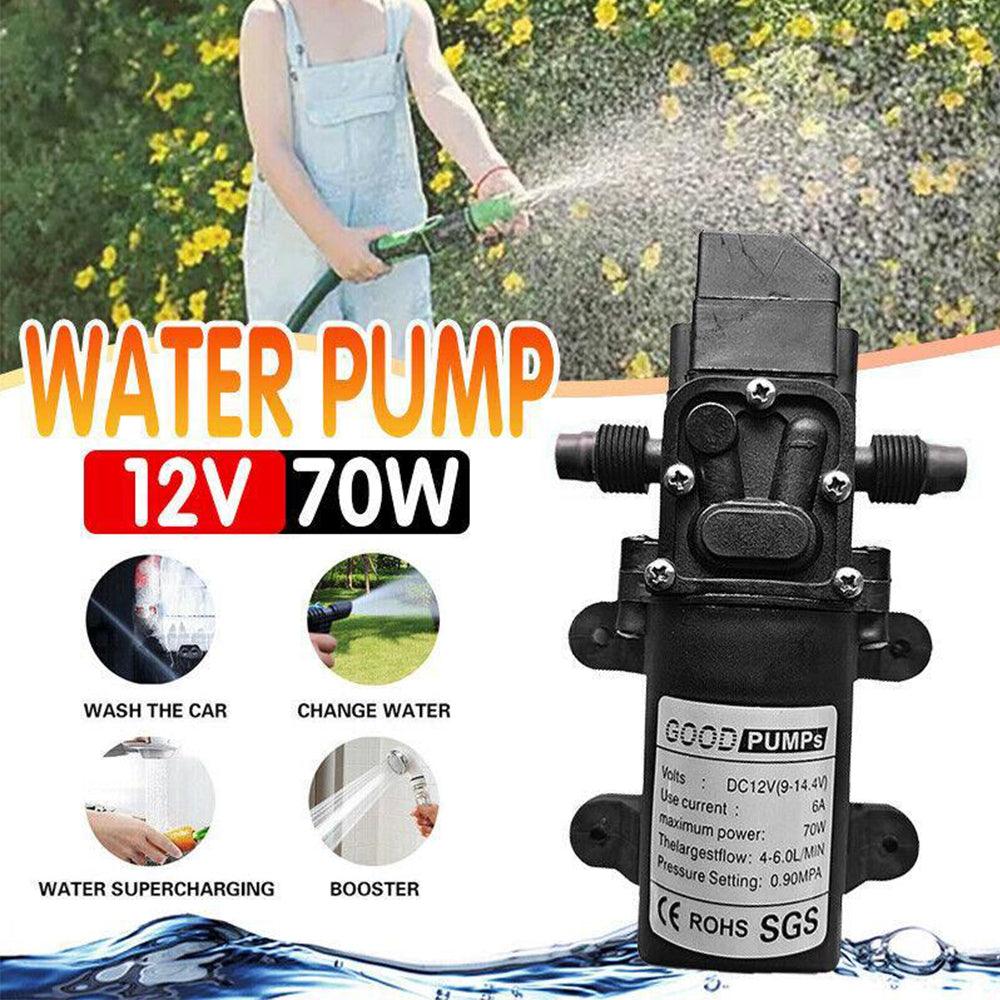 12V Water Pump 4-6L/Min 70W 130Psi Pressure Self-Priming Caravan Camping Boat Au