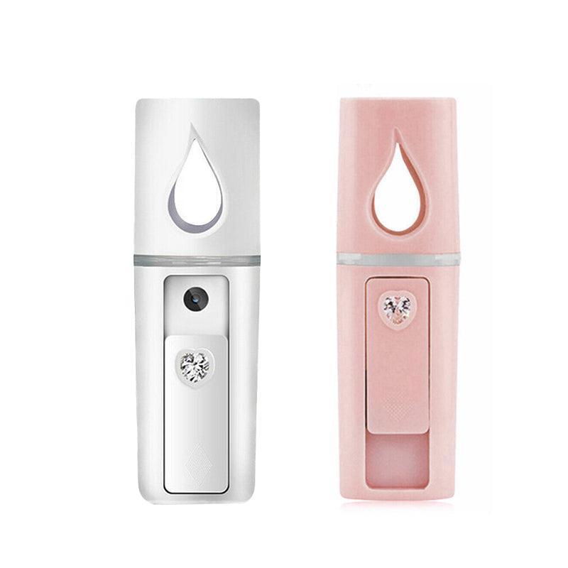 L2 Mini Nano Facial Mister With Top Mirror Rechargeable Cool Mist Sprayer  Au - White