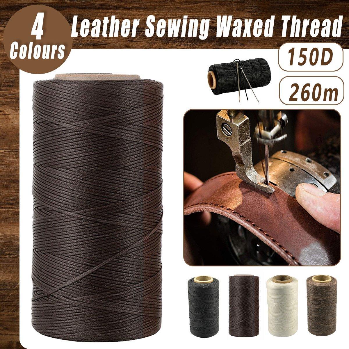 260m 150D Leather Sewing Waxed Thread Hand Stitching Craft Repair Cords 4Colours - Brown