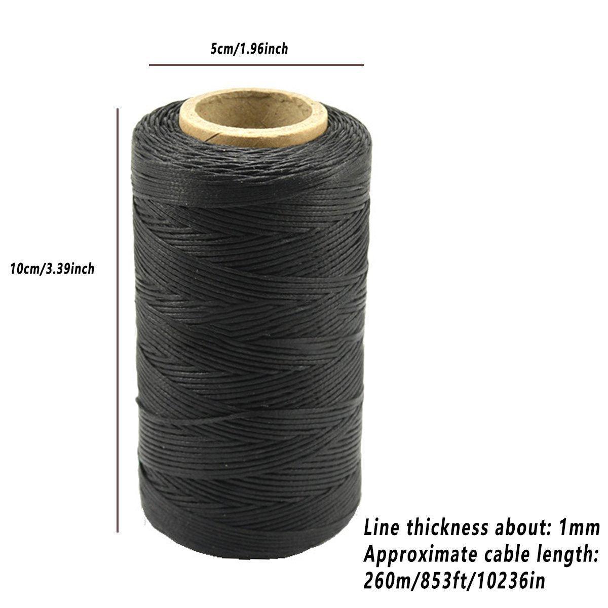 260m 150D Leather Sewing Waxed Thread Hand Stitching Craft Repair Cords 4Colours - Brown