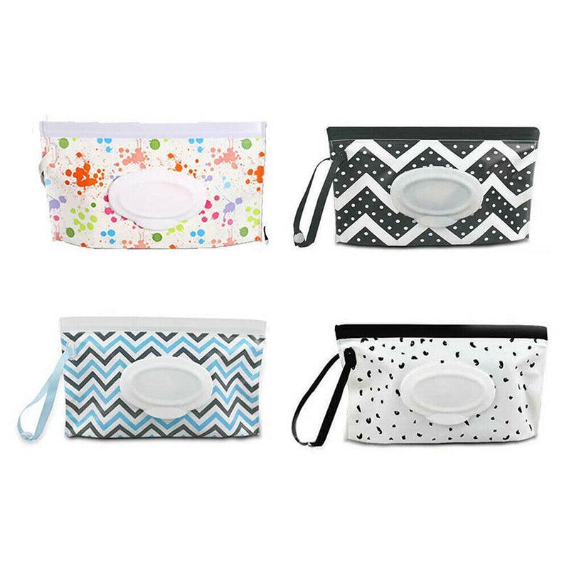 Portable Wet Wipe Pouch Dispenser Bag Travel Reusable Tissue Case Holder Storage - White