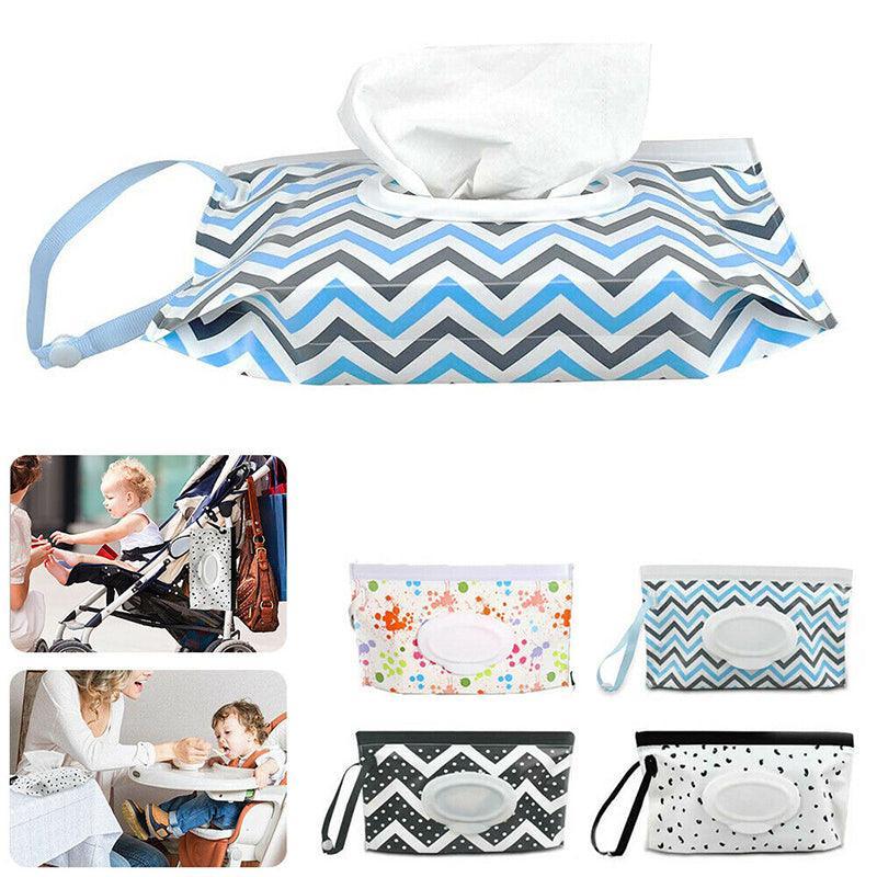 Portable Wet Wipe Pouch Dispenser Bag Travel Reusable Tissue Case Holder Storage - White