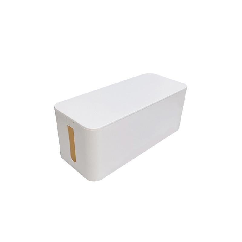Large Cable Wire Storage Box Case Cord Management Socket Tidy Organizer with Lid - White M