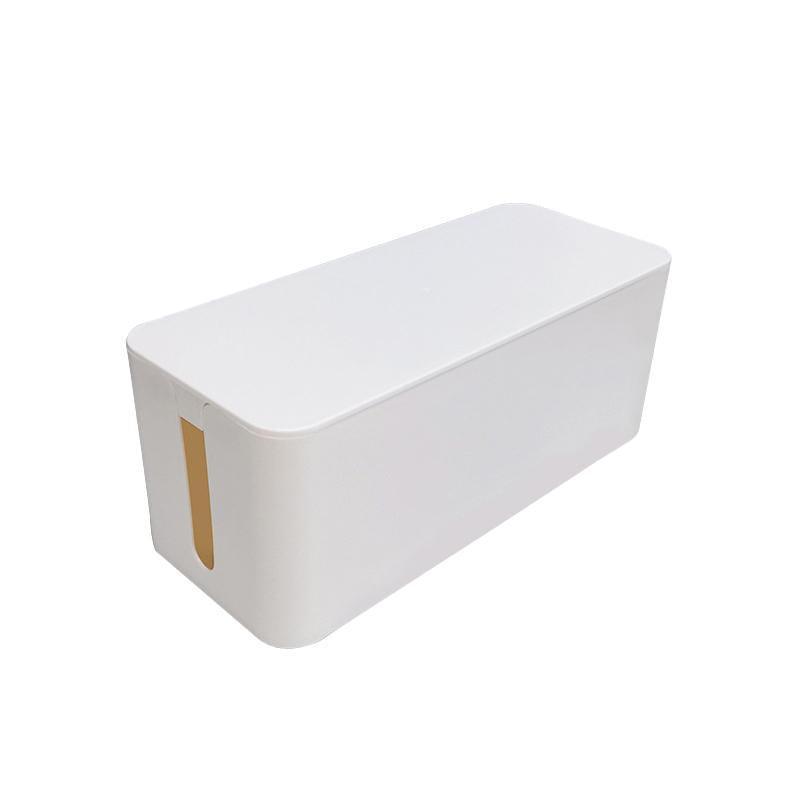 Large Cable Wire Storage Box Case Cord Management Socket Tidy Organizer with Lid - White M