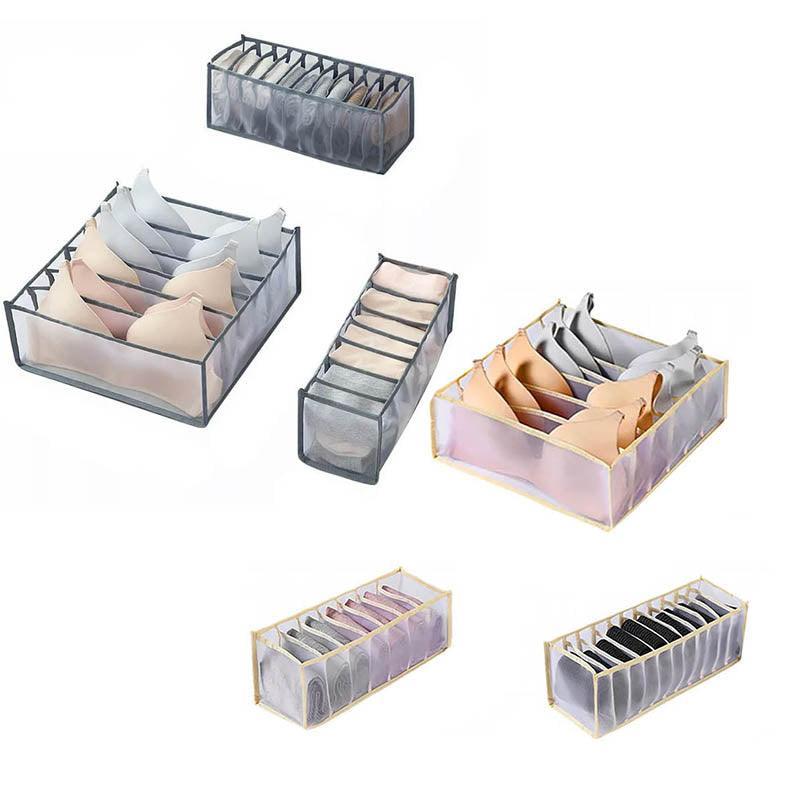 Foldable Drawer Organizer Divider Bra Sock Underwear Storage Closet Wardrobe - White Set of 3 Different Sizes