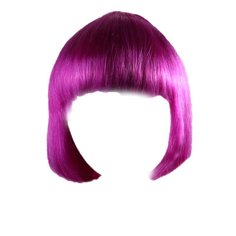 Short Bob Wig with Bangs for Women Synthetic Cosplay Party Hair in 14 Colours - White