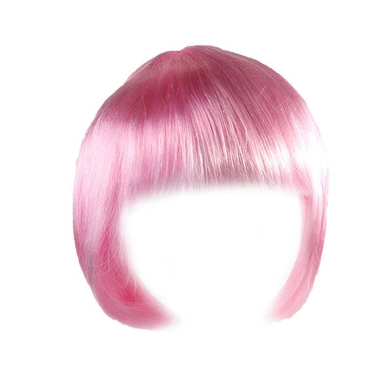 Short Bob Wig with Bangs for Women Synthetic Cosplay Party Hair in 14 Colours - White