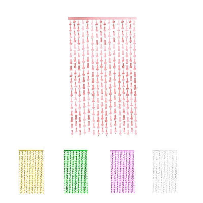 Metallic Tinsel Curtain 2m x 1m Hens Party Backdrop Foil Fringe Hanging Decor - Silver