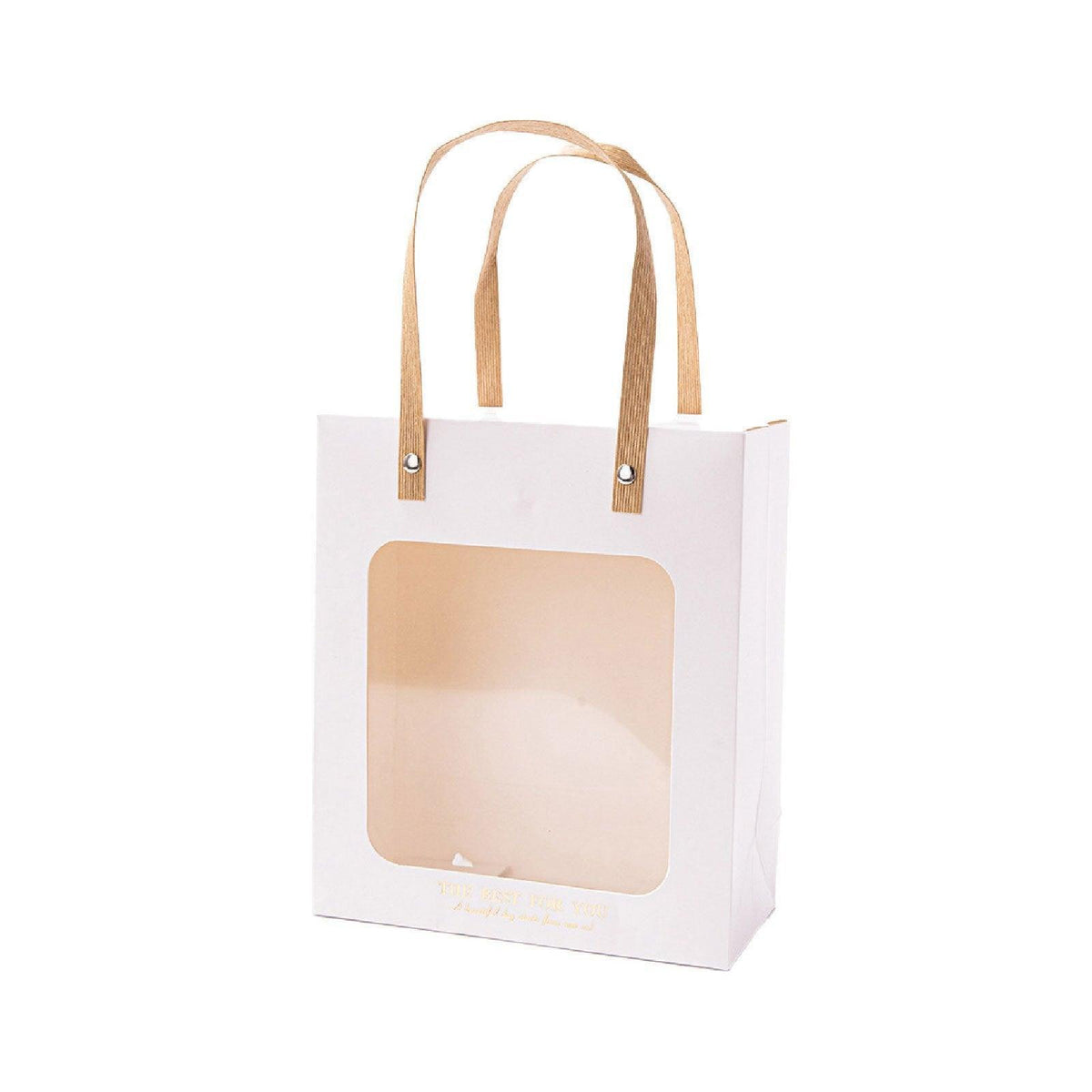 20pcs Translucent Gift Bags Packaging Tote Birthday Party Favors Candy Bags - Beige-M Size