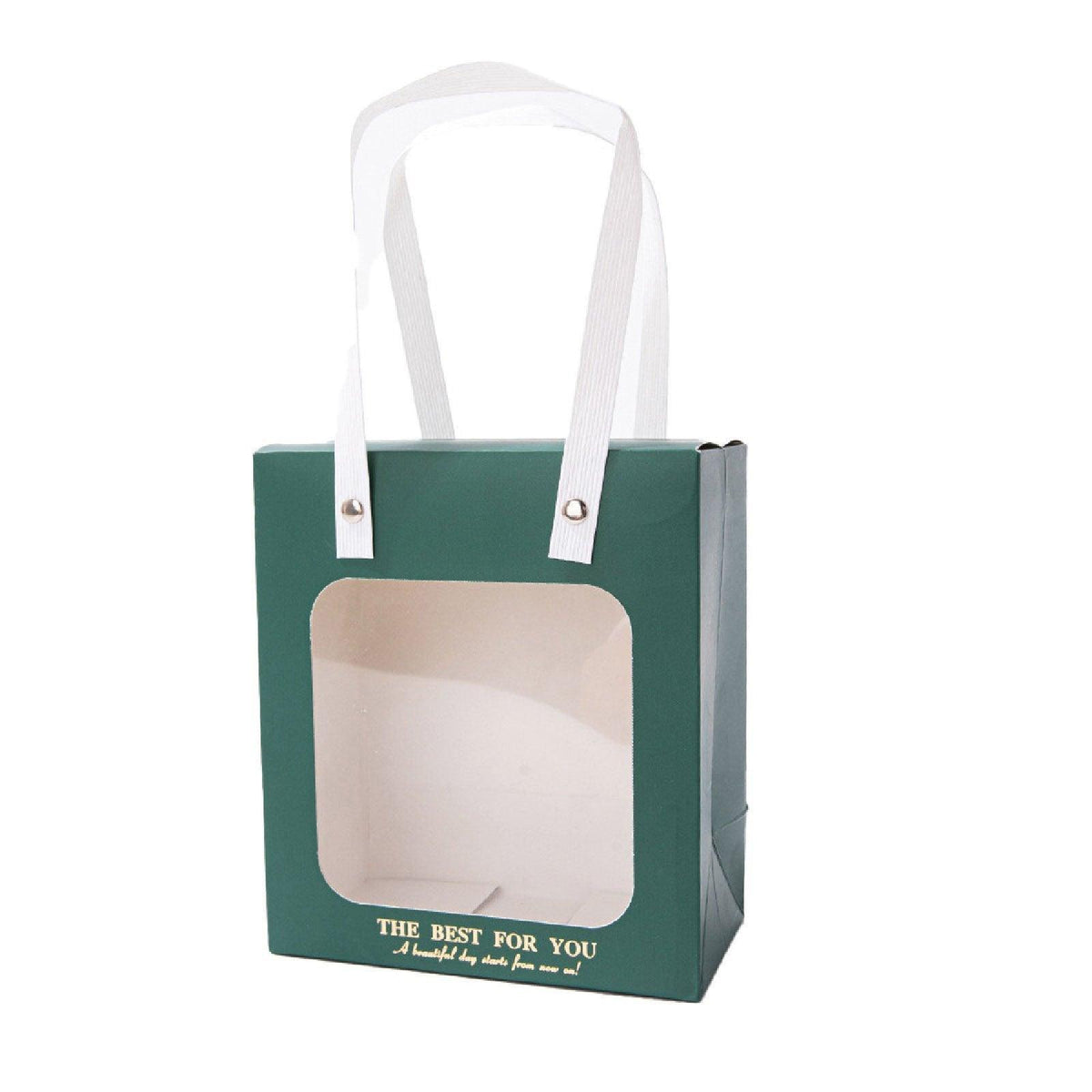 20pcs Translucent Gift Bags Packaging Tote Birthday Party Favors Candy Bags - Green-S Size