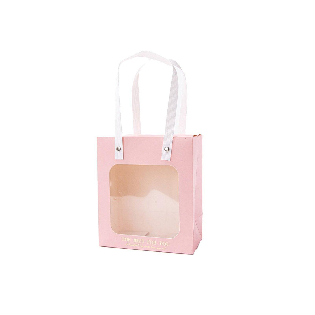 20pcs Translucent Gift Bags Packaging Tote Birthday Party Favors Candy Bags - Pink-M Size