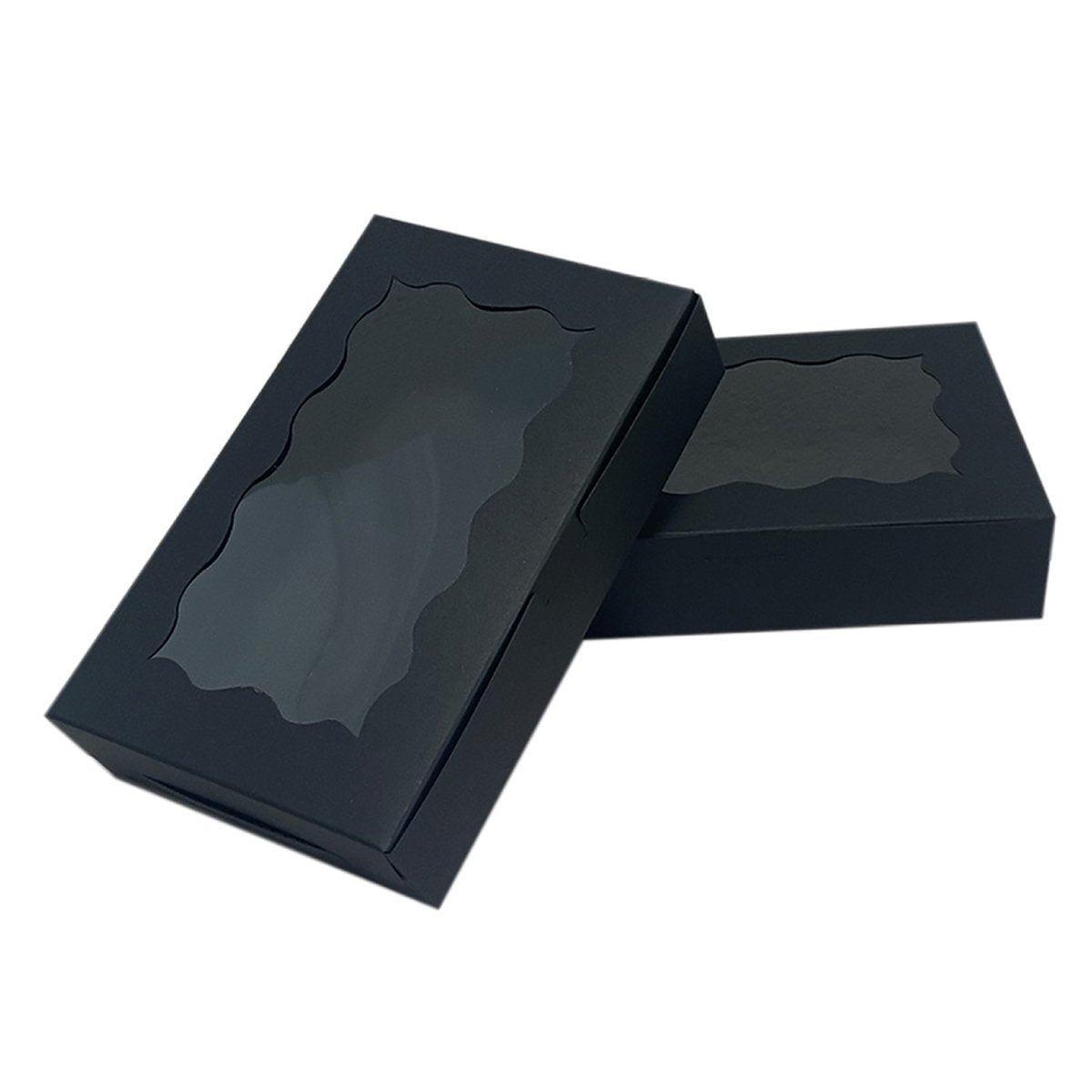 50pcs Rectangular Kraft Paper Window Box Gift Packaging Boxes Party Favors - Khaki