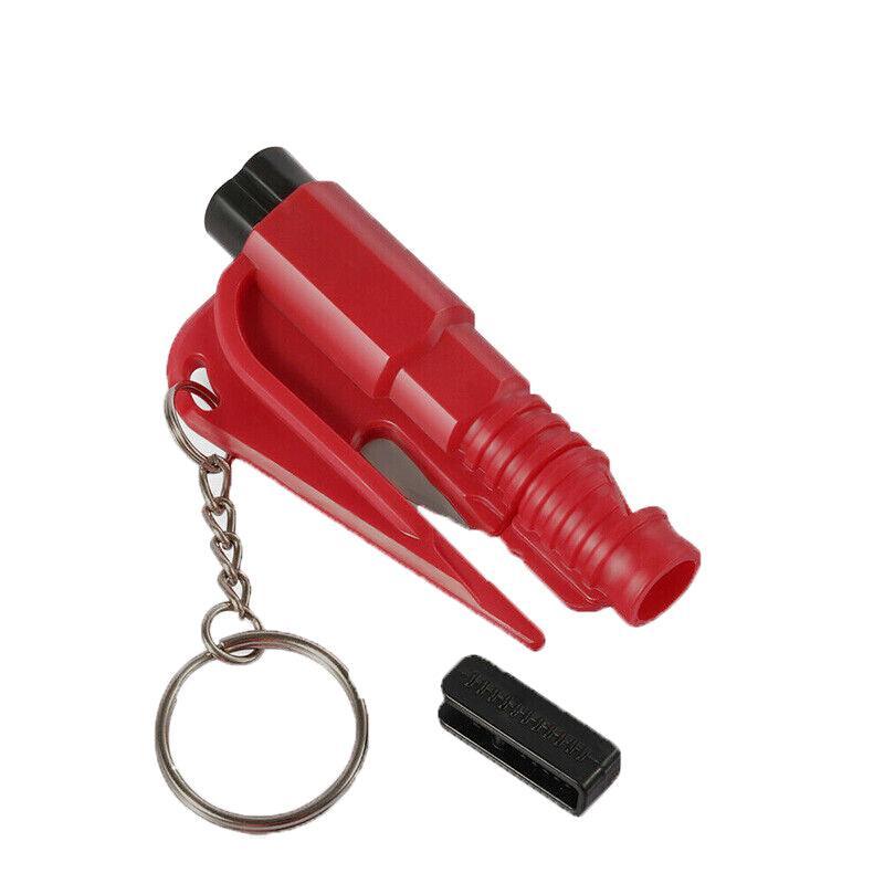 3 In 1 Car Window Glass Breaker Emergency Escape Tool with Cutter - Red