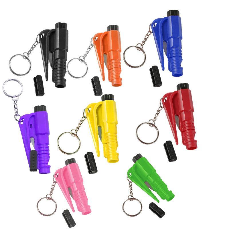 3 In 1 Car Window Glass Breaker Emergency Escape Tool with Cutter - Yellow