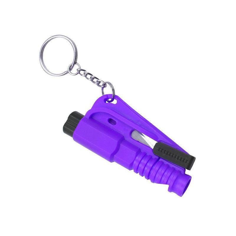 3 In 1 Car Window Glass Breaker Emergency Escape Tool with Cutter - Yellow