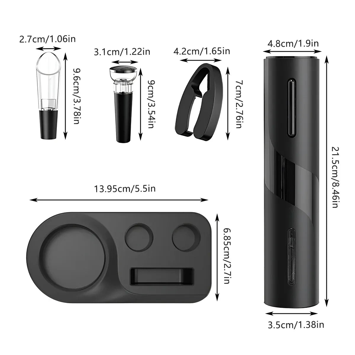 5-Piece Electric Wine Opener Set with Charging Base