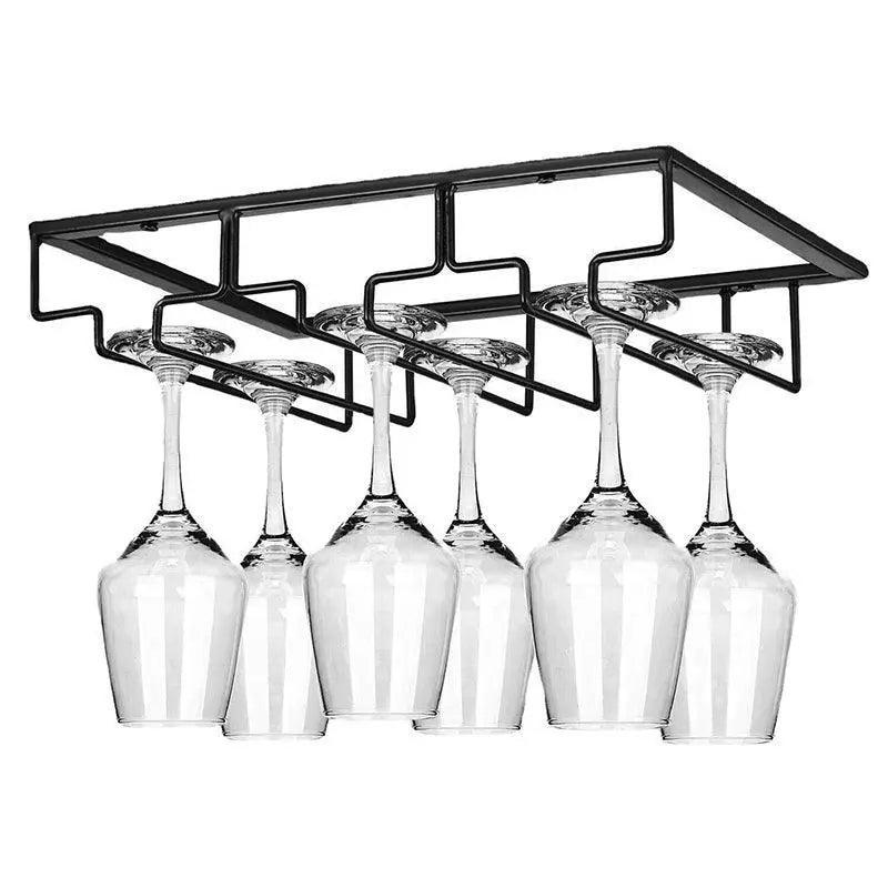 8/7/6/5/4/3 Slots Wine Glass Rack Holder Hanger Hanging Bar Storage Drying Rack - 6 Slots