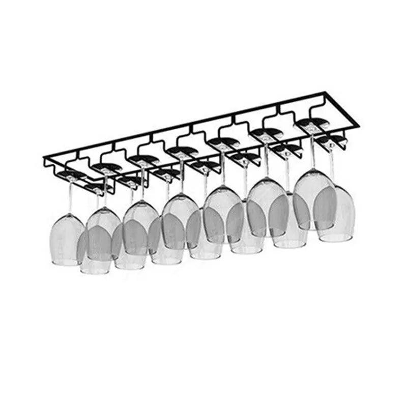 8/7/6/5/4/3 Slots Wine Glass Rack Holder Hanger Hanging Bar Storage Drying Rack - 6 Slots